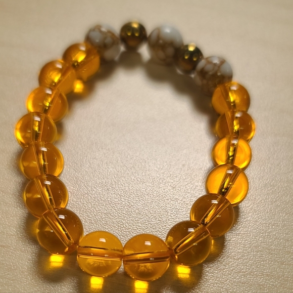 Natural Genuine Authentic Citrine Bracelet 10.5 MM - Picture 3 of 4